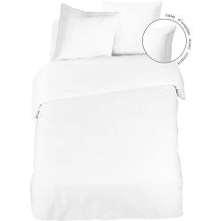 Budget 🎁 Parure Housse De Couette Unie En Lin AZUR 💯