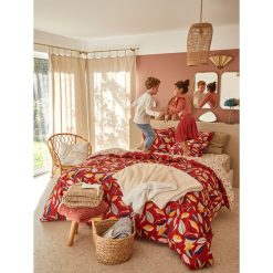 Meilleure affaire ???? ACTUEL Parure Housse De Couette En Percale De Coton 70 Fils Motifs Feuilles Colorées ????