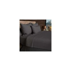 Vente flash ✔️ Soleil D'ocre Drap Housse 160x200 Cm En Coton 57 Fils SOLEIL D'OCRE Anthracite 🔔 -LOLLYBEL Magasin unnamed file 2603