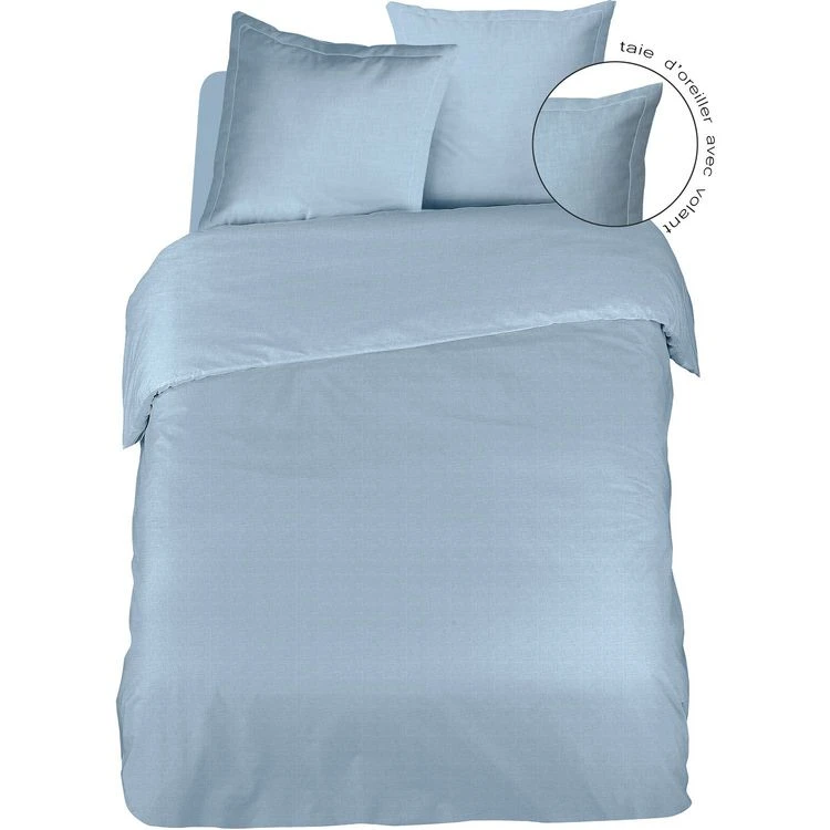 Budget 🎁 Parure Housse De Couette Unie En Lin AZUR 💯 4 Budget 🎁 Parure Housse De Couette Unie En Lin AZUR 💯 – Image 4