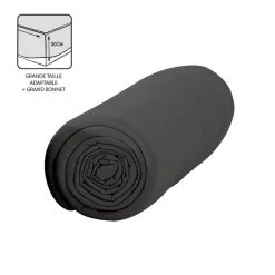 Bon marché 💯 Today Drap Housse Canon - 100% Coton 57 Fils - Bonnet 30 Cm - 180 X 200 Cm - Gris Foncé 👍