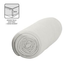 Coupon ???? Today Drap Housse Chantilly - 100% Coton 57 Fils - Bonnet 30 Cm - 180 X 200 Cm - Blanc ????