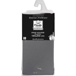 Remise ???? Paris Prix Drap Housse Percaline 180x200cm Anthracite ???? -LOLLYBEL Magasin unnamed file 2646