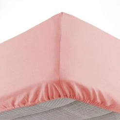 Budget 💯 Paris Prix Drap Housse Lina 90x190cm Rose Dragée 👏