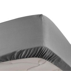 Remise ???? Paris Prix Drap Housse Percaline 140x190cm Anthracite â€ïž