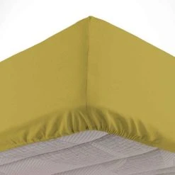 Sortie ⌛ Paris Prix Drap Housse En Coton Linette 140x190cm Jaune ✔️
