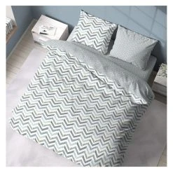 Bon marché 🧨 Parure Housse De Couette En Microfibre CHEVRON ⭐