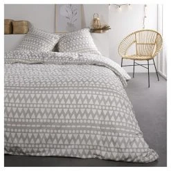Coupon ⭐ Parure Housse De Couette Fantaisie En Coton 57 Fils IRIS ⌛