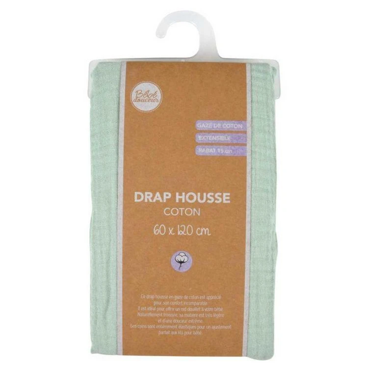 Bon marché 🎁 Paris Prix Drap Housse Bébé Extensible 60x120cm Céladon ❤️ 3 Bon marché 🎁 Paris Prix Drap Housse Bébé Extensible 60x120cm Céladon ❤️ – Image 3