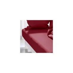 Sortie ⌛ ZZZ Drap Housse Uni 90x190 Cm ZZZ Rouge ❤️