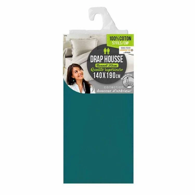 Coupon ⌛ Paris Prix Drap Housse Lina 140x190cm Pétrole 🛒 3 Coupon ⌛ Paris Prix Drap Housse Lina 140x190cm Pétrole 🛒 – Image 3