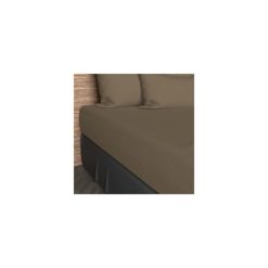 De gros ???? Soleil D'ocre Drap Housse 90x190 Cm En Coton 57 Fils SOLEIL D'OCRE Taupe â