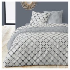 Le moins cher ✨ Parure De Drap En Satin Coton 70 Fils Motifs Géométriques PASHMINA ????