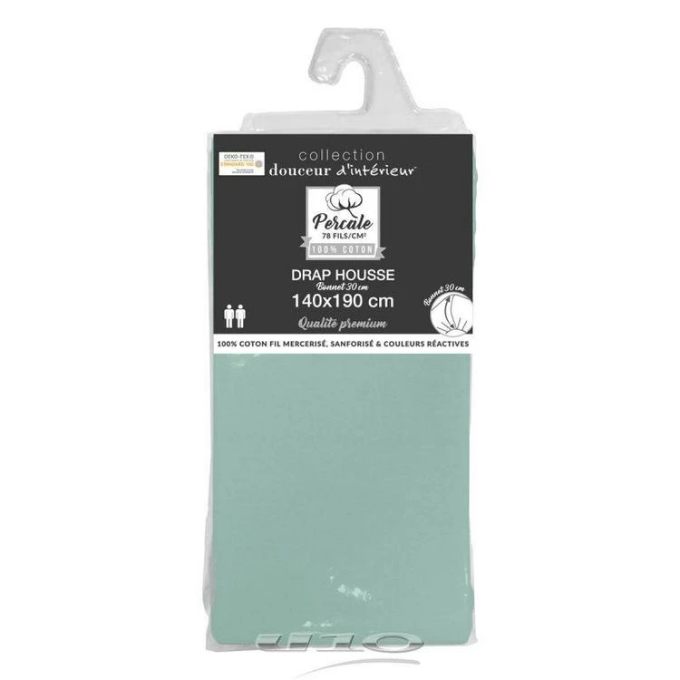 Offres 👍 Paris Prix Drap Housse Percaline 140x190cm Sauge 👍 2 Offres 👍 Paris Prix Drap Housse Percaline 140x190cm Sauge 👍 – Image 2