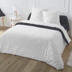 Le moins cher ???? Parure De Drap En Polycoton 51 Fils Motifs Carreaux LUNAIRE ✨