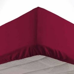 Coupon 👏 Paris Prix Drap Housse Lina 140x190cm Rouge 👍