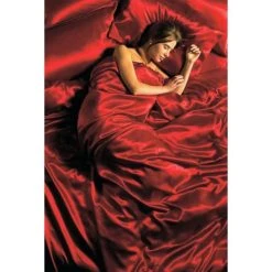 Grosses soldes 😀 Home Drap De Satin - Parure De Lit Satin Rouge - 6 Pièces 🔥