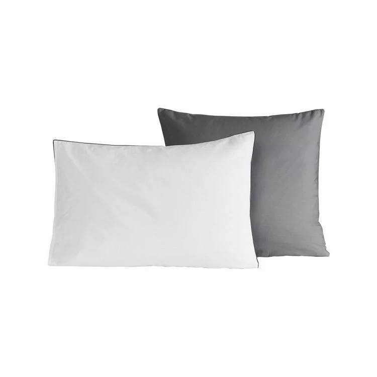 Meilleure vente 😍 Sensei Maison 2 Taies D'oreiller Bicolores En Percale Coton DOZMARY 😀 6 Meilleure vente 😍 Sensei Maison 2 Taies D'oreiller Bicolores En Percale Coton DOZMARY 😀 – Image 6