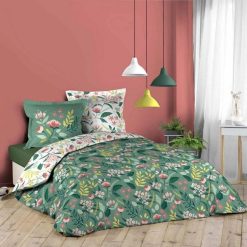 Offres ???? Paris Prix Parure De Lit 3 Pièces Stessy 240x220cm Vert ⭐
