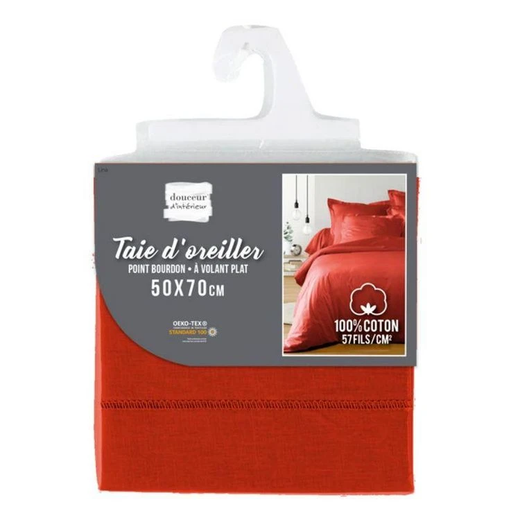 Acheter 👏 Paris Prix Taie D'Oreiller Lina 50x70cm Paprika 🌟 2 Acheter 👏 Paris Prix Taie D'Oreiller Lina 50x70cm Paprika 🌟 – Image 2