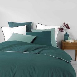 Meilleure vente ???? Paris Prix Parure De Lit 3 Pièces Linette 260x240cm Pétrole ????