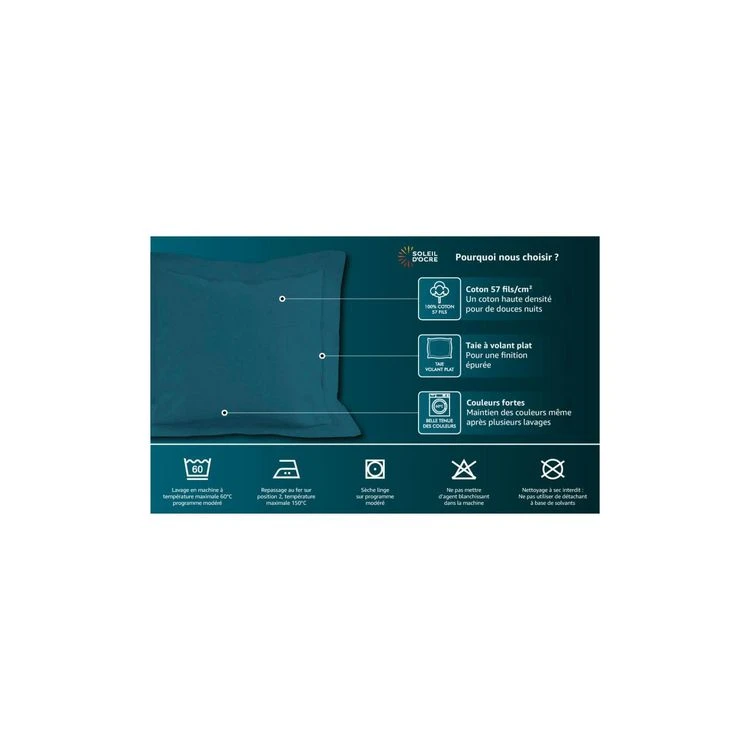 Acheter 🎉 Soleil D'ocre Taie D'oreiller En Coton 57 Fils 63x63 Cm UNI Vieux Rose, Par Soleil D'ocre ⭐ 2 Acheter 🎉 Soleil D'ocre Taie D'oreiller En Coton 57 Fils 63x63 Cm UNI Vieux Rose, Par Soleil D'ocre ⭐ – Image 2