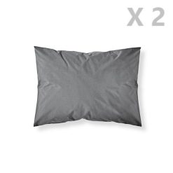 Bon marché ???? Today Taie D'oreiller Canon De Fusil - 100% Coton 57 Fils - 50 X 70 Cm - Gris Foncé ????