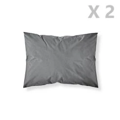 Bon marché 😀 Today Taie D'oreiller Canon De Fusil - 100% Coton 57 Fils - 50 X 70 Cm - Gris Foncé 😉