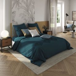 Budget ???? ATMOSPHERA Parure De Lit En Coton Lavé Tuft - 240 X 220 Cm - Bleu Canard ???? -LOLLYBEL Magasin unnamed file 345