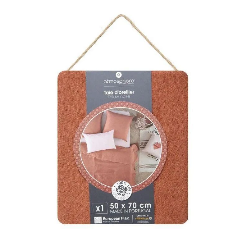 Tout neuf 🎁 Taie D'Oreiller En Lin Adorable 50x70cm Terracotta 😍 3 Tout neuf 🎁 Taie D'Oreiller En Lin Adorable 50x70cm Terracotta 😍 – Image 3