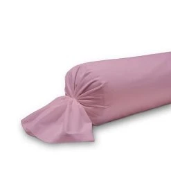 Offres 😀 Today Taie De Traversin Poudre De Lila - 100% Coton 57 Fils - 45 X 185 Cm - Rose ⭐