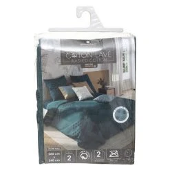 Nouveau 🌟 ATMOSPHERA Parure De Lit En Coton Lavé Tuft - 260 X 240 Cm - Bleu Canard 😉 -LOLLYBEL Magasin unnamed file 372