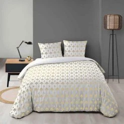 Vente flash 🌟 Paris Prix Parure De Lit 3 Pièces Adora 240x220cm Gris 🌟