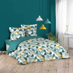 Tout neuf 😀 Paris Prix Parure De Lit 3 Pièces Rythmo 240x220cm Bleu 🔥