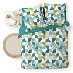 Tout neuf 😀 Paris Prix Parure De Lit 3 Pièces Rythmo 240x220cm Bleu 🔥 -LOLLYBEL Magasin unnamed file 382