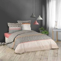 Promo 🎁 Paris Prix Parure De Lit 3 Pièces Tricotek 240x220cm Naturel 🔔