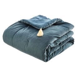 Tout neuf ???? ATMOSPHERA Edredon Design Velours Hiver - L. 80 X L. 180 Cm - Bleu ????