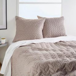 Nouveau ???? Dessus De Lit & 2 Taies Tréssé 240x260cm Beige ????