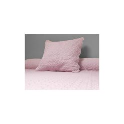 Meilleure vente ⌛ Soleil D'ocre Couvre-lit Boutis Uni Rose 180x220 Cm Avec 1 Taie D'oreiller ????