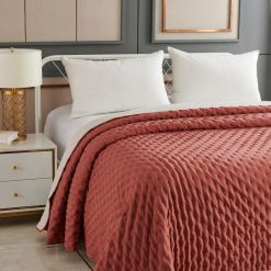 Acheter ✔️ Dessus De Lit Lave 240x260cm Terracotta ????
