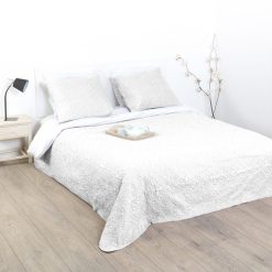 Meilleure vente ???? ATMOSPHERA Dessus De Lit Et 2 Taies Arabesque - 260 X 240 Cm. - Blanc/Ivoire ????