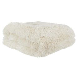 Meilleure vente ✔️ Paris Prix Couvre-Lit Poils Longs Fourrure 220x240cm Ivoire ????