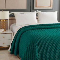 De gros ???? Dessus De Lit Lave 240x260cm Bleu Canard â€ïž