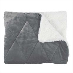 Meilleur prix ???? Paris Prix Couvre-Lit Flanelle Sherpa 220x240cm Gris ????