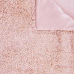 Coupon ???? Paris Prix Couvre-Lit Déco Poils Longs 220x240cm Rose ????