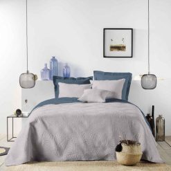 Remise ???? Paris Prix Couvre-Lit Matelassé Colombine 220x240cm Gris ????