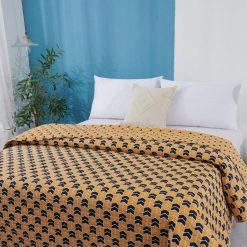 Offres ???? Dessus De Lit Imprimé Bando 220x240cm Ocre ????