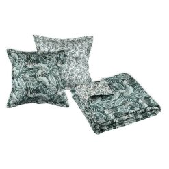Meilleure vente ???? Lovely Casa Boutis 260x240 Avec 2 Taies Et Sac Vibes Vert ????