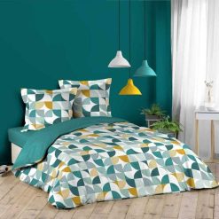 Le moins cher ???? Paris Prix Parure De Lit 3 Pièces Rythmo 260x240cm Bleu ????