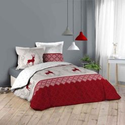 Le moins cher ???? Paris Prix Parure De Lit 3 Pièces Méribel 240x220cm Rouge ????